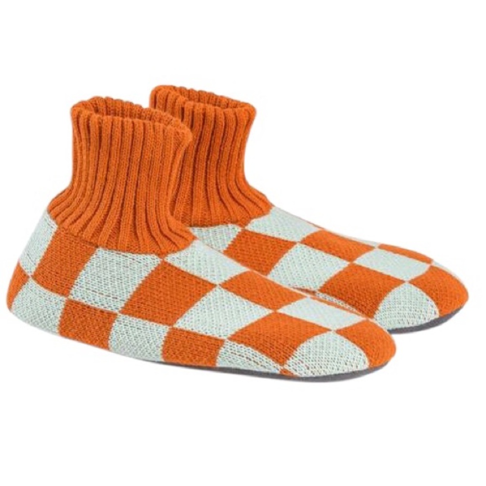 Verloop Checkerboard Knit Fleece Lined Non Slip Varsity Sock Slippers W 5 - 6.5‎
